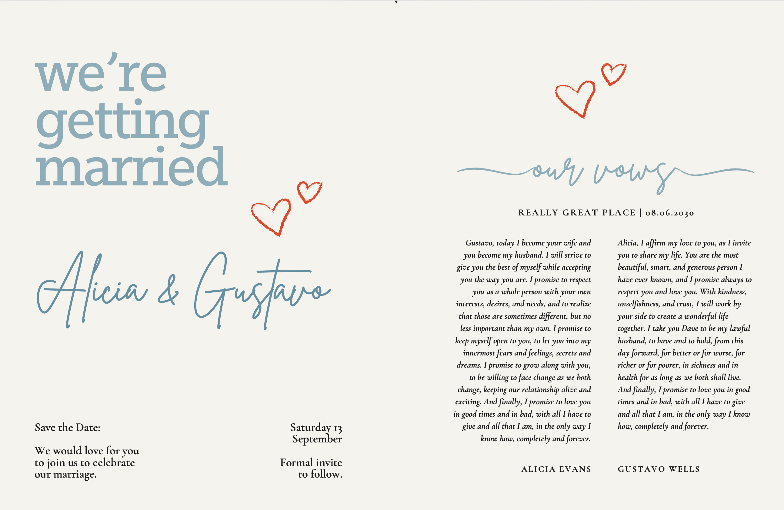 Personalized planner for couple