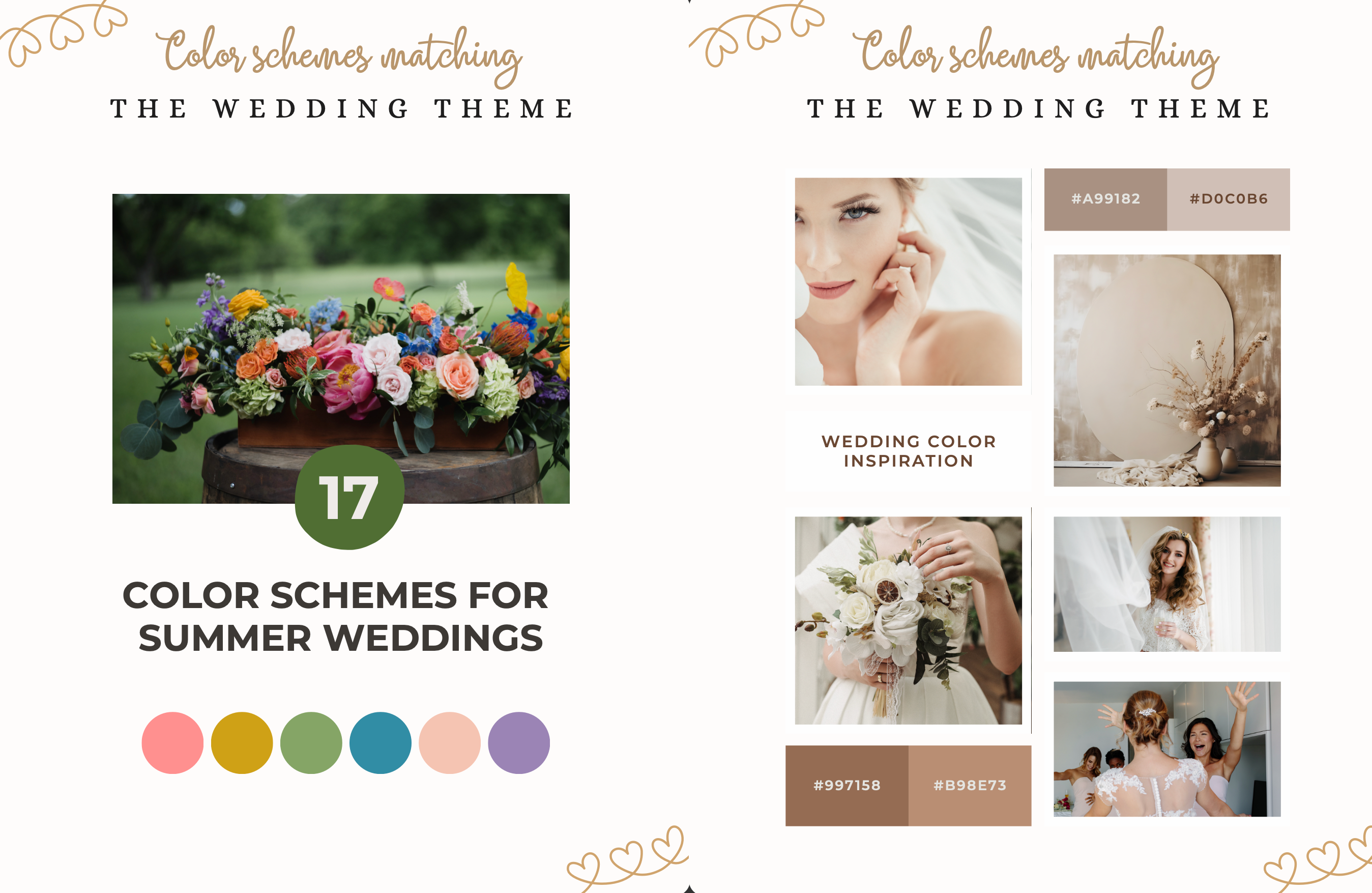 Color schemes matching the wedding theme