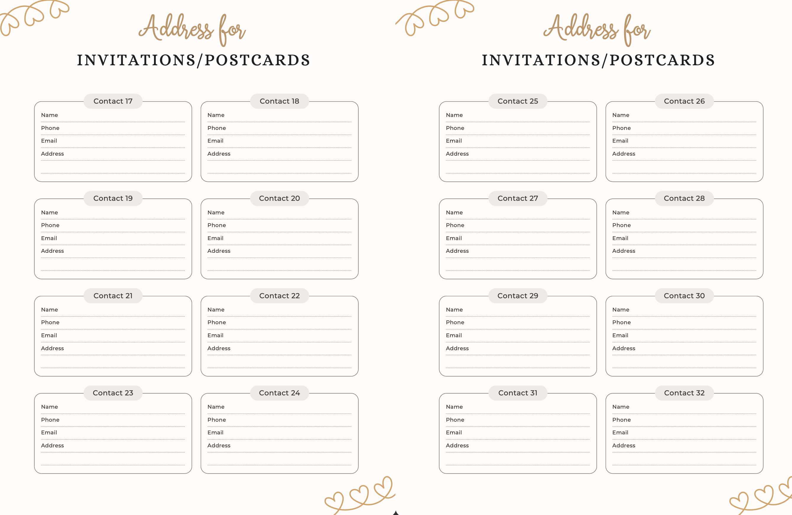 Address for Invitations Postcards